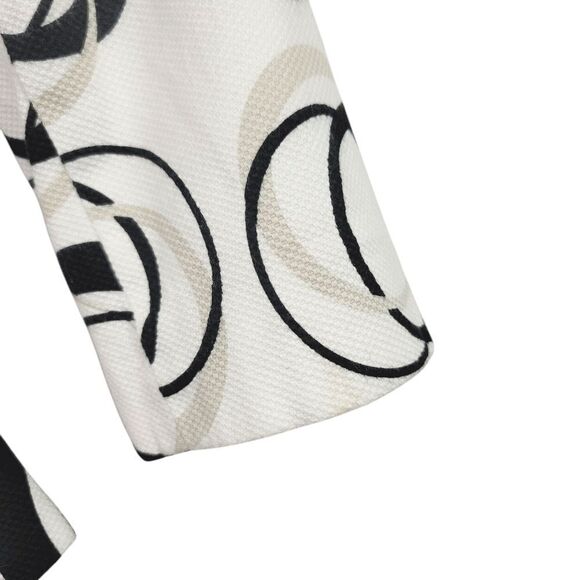 Sandro Sportswear Geometric Tie Belt Blazer Jacket in Black/White Size Small - Picture 5 of 9